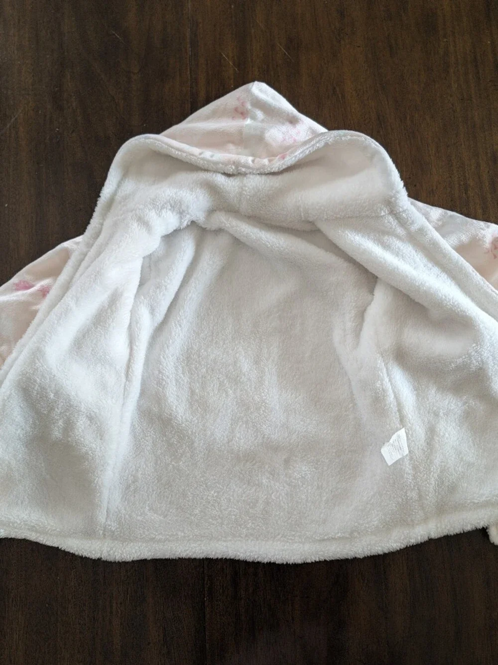 Toddler Unicorn Hooded Bath Robe - Light Pink White Plush 12 Month